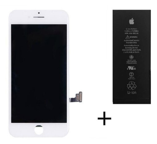 iPhone 7 batterij + Lcd scherm wit origineel set (met gratis gereedschap)